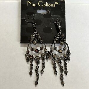 New Nue Options Charcoal Filigree Chandelier Pierced Earrings